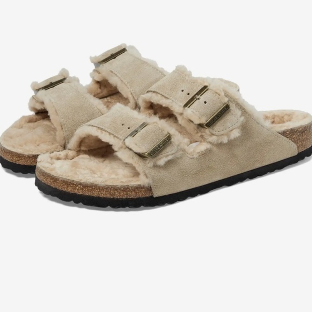 Birkenstock Arizona Shearling - Suede Sandals Sz 37 or 6